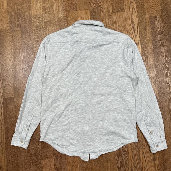 Eleventy Platinum Jersey Cotton Gray Heather L/S Button Shirt Mens Medium - Picture 2 of 14
